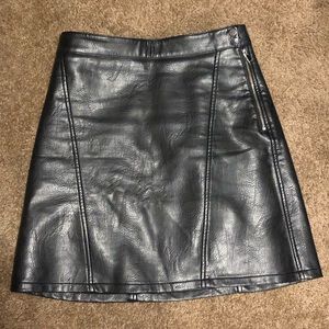 Zara Black Leather Mini Skirt